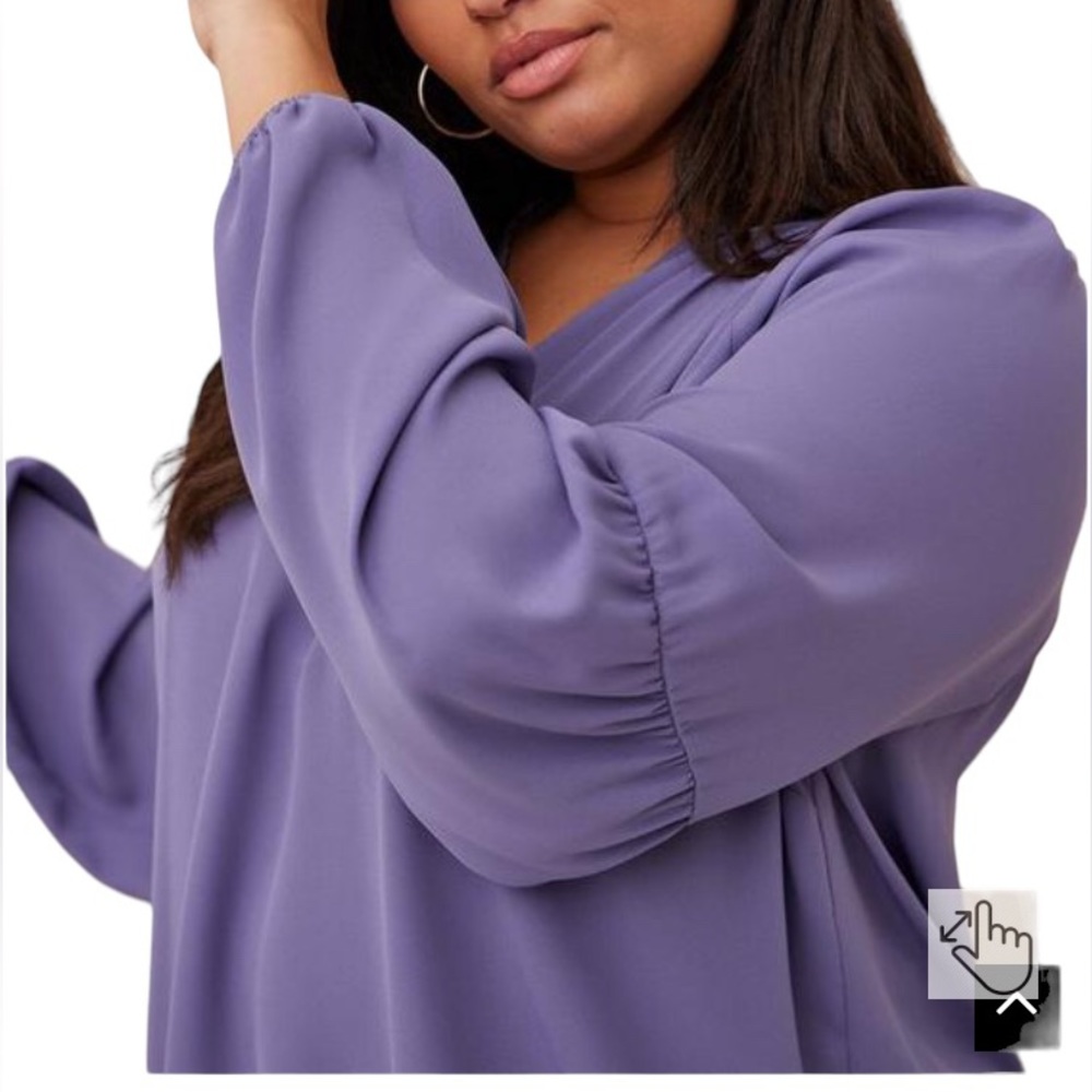 Torrid Georgette Puff Sleeve Peasant Blouse size 1X - Picture 4 of 9
